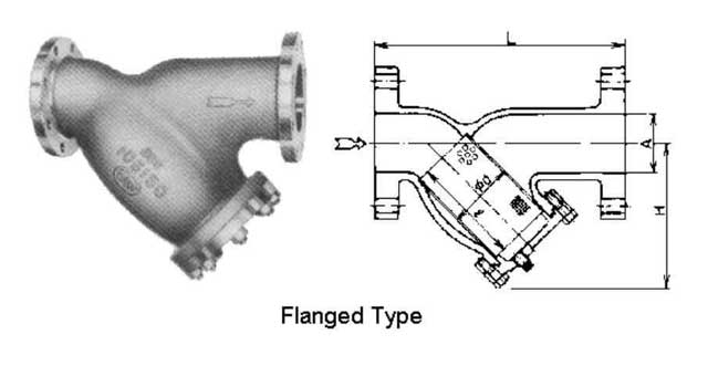 Y-STRAINER BRONZE FLANGED-END, 10KG-150A