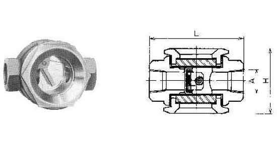 SIGHT FLOW INDICATOR CAST IRON, FLAPPER TYPE SCREWED 15A