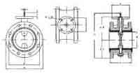 VALVE BUTTERFLY CAST IRON DIN, FLANGED LONG #54 PN16 150MM