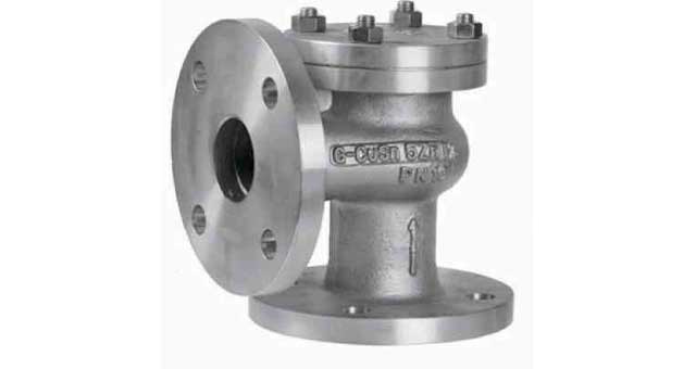 CHECK VALVE DIN BRONZE FLANGED, LIFT PN10/16 ANGLE #497 100MM