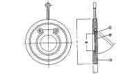 VALVE CHECK SWING BRONZE DIN, WAFER SHORT PN16 #4022 350MM