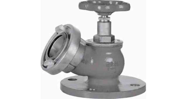 FIRE/DECKWASH VALVE DIN 30DEG., COPPER ALLOY PN16 #907 32MM