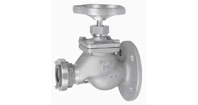 FIRE/DECKWASH VALVE DIN BRONZE, FLANGE & STORZ #911 40MM
