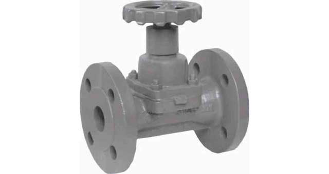 DIAPHRAM VALVE DIN C/IRON PN10, FULL BORE NO LINING 5651 200MM