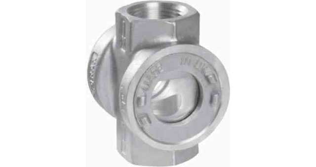 SIGHT GLASS DIN BRASS THREADED, DOUBLE WINDOW #628 3/4"