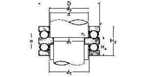 BALL BEARING DOUBLE THRUST, WITH FLAT SEAT NO.52215