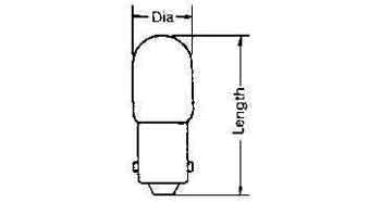 LAMP PILOT TUBULAR CLEAR BA15D, 12V 10W 20X48MM