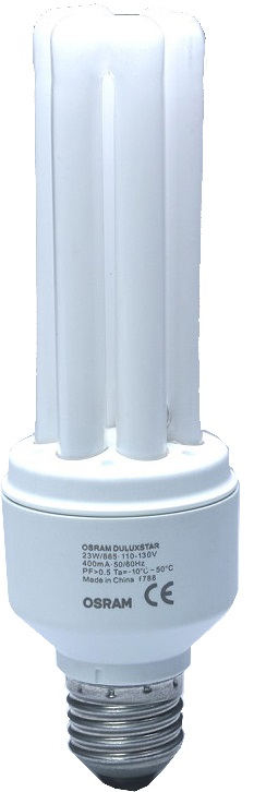 LAMP ENERGY SAVING COMPACT FL, 130VAC 9W E14 T4-2U 40X135MM