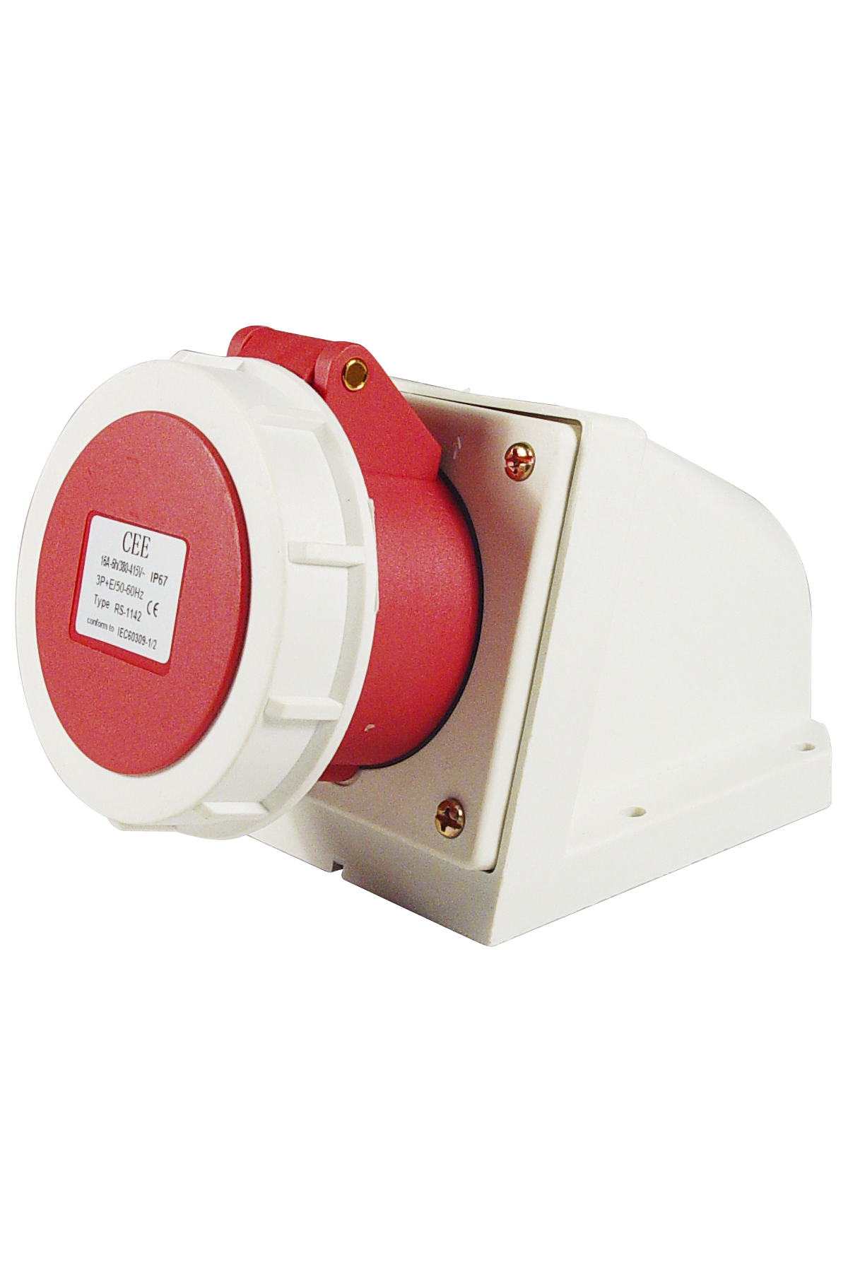 RECEPTACLE CEE AC380V RED 5P, 32AMP 6H IP67
