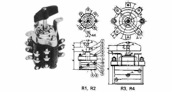 SWITCH ROTARY TYPE #R3 6-POLE