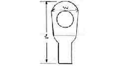 TERMINAL LUG NON-INSULATED, ROUND HEAD 25MM2 HOLE DIA 6MM