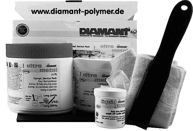 PUTTY ULTRAMETAL CERAMIC STEEL, DIAMANT 1KG