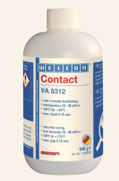 ADHESIVE CONTACT CYANOACRYLATE, WEICON VA 8312 500GRM