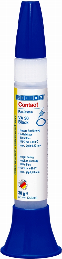 ADHESIVE CONTACT CYANOACRYLATE, WEICON VA 30 BLACK 30GRM