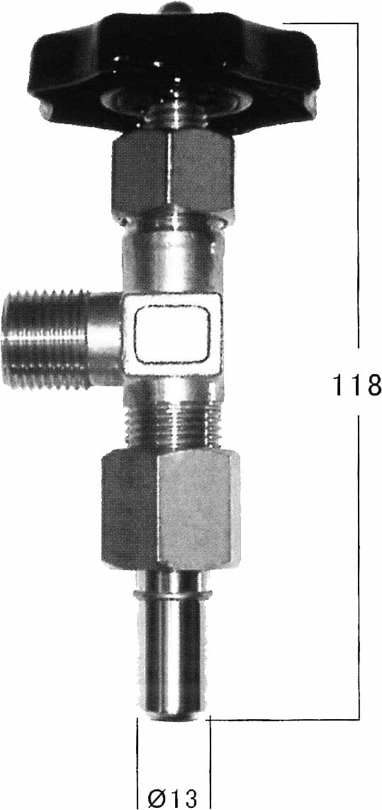 VALVE GAS OUTLET STATION OX-H, IN: M18X1.5 OUT: M16X1.5 (R)