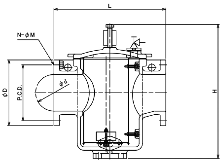 WATER FILTER CAN CASTING STEEL, NOM DIA 156MM FLANGE DIA 265MM