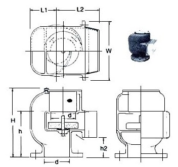 AIR PIPE HEAD GRAY IRONCASTING 530N-50 50MM DIAM