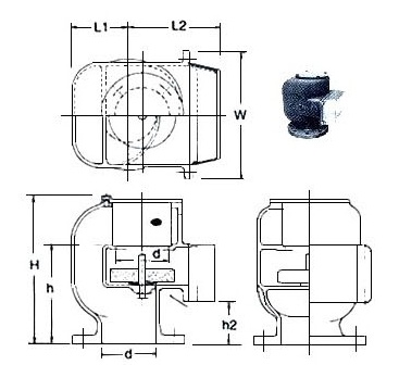 AIR PIPE HEAD GRAY IRONCASTING 530N-65 65MM DIAM