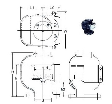 AIR PIPE HEAD GRAY IRONCASTING 53BN-100 100MM DIAM