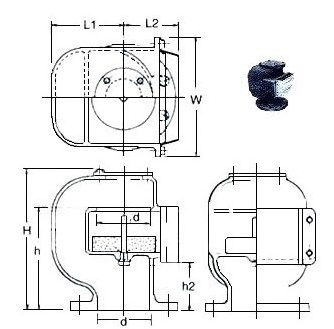AIR PIPE HEAD GRAY IRONCASTING 53BN-125 125MM DIAM