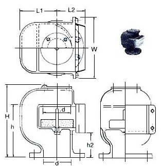 AIR PIPE HEAD GRAY IRONCASTING 53BN-150 150MM DIAM