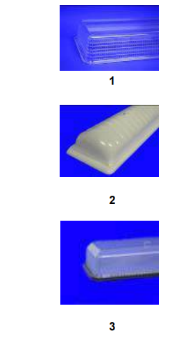 Shades for fluorescent fittings