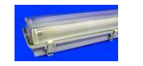 LED Luminaire with housing made of stainless steel powder coated white and polycarbonate diffuser (IK10)