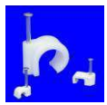 Cable clips, PVC with nail