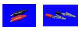 Alligator clips, red or black