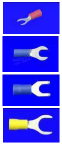 Solderless fork terminals, insulated, in boxes