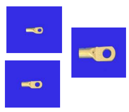Solderless ring tube terminals, non insulated with inspection hole, per piece