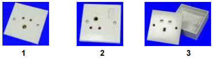 Receptacles, British, for surface mounting