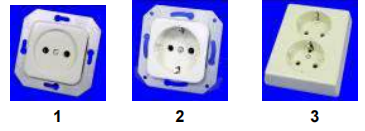 Receptacles, European, for flush mounting with cover plate
