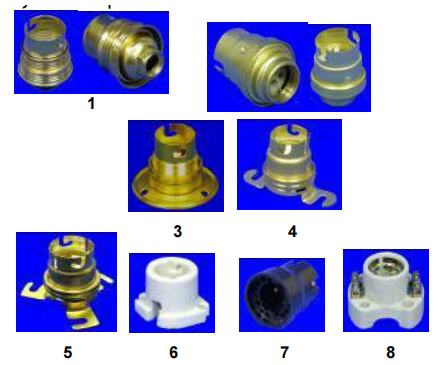 Bayonet lampholders, B22
