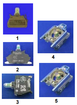 LED light blocks Telemecanique ZBV/ZAL/ZBA., with screw clamp terminals