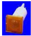 Pilot lights with square lens, bore 10 mm, complete with lamp 24 Volt 1W