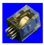 Relays, plug-in, with 8 pins (2-pole c/over), 10A