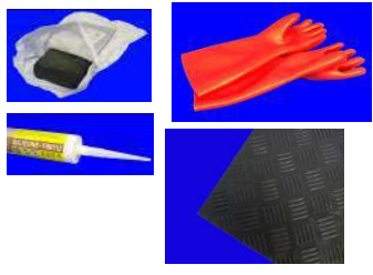Insulating materials and accessories - Electrical putty and rubber gloves