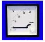 Measuring instruments - Voltmeters, moving coil, panel mounting 72x72 mm