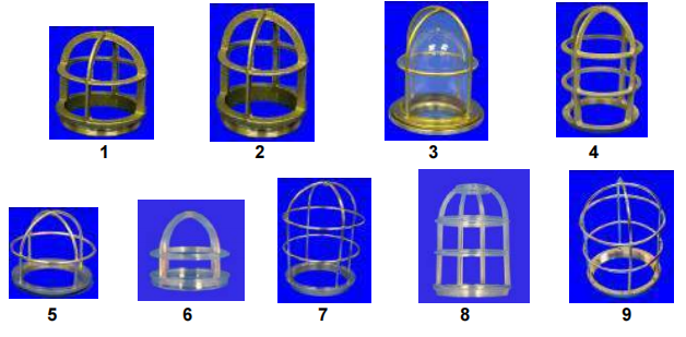 Outdoor Lighting - Guards for well glass fittings and handlamps