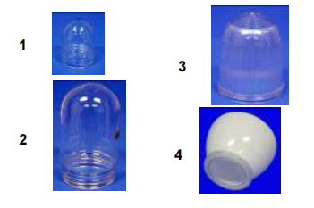 Outdoor Lighting - Globes for well glass fittings, screw type