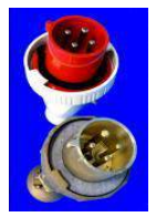 Wiring Accessories for Marine Use - Ceeform plugs for reefer container service, earth pin on 3h