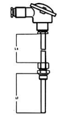 Resistance thermometers - 1 x Pt100/0 in 3-wire connection, Stainless steel protection tube, Fitting 1/2" BSP