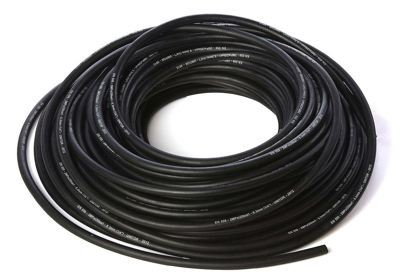 GAS HOSE 1/4" 6.3MM BLACK (SOLD PER METER)